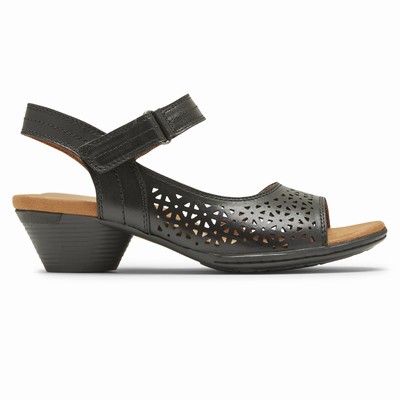 Sandálias Rockport Cobb Hill Laurel Perforated Mulher Pretas PT-58104